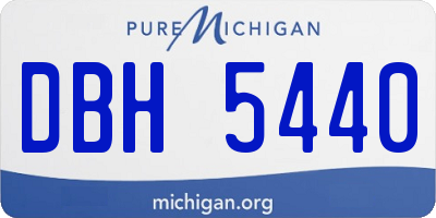 MI license plate DBH5440