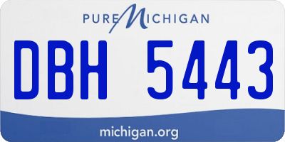 MI license plate DBH5443