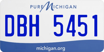MI license plate DBH5451