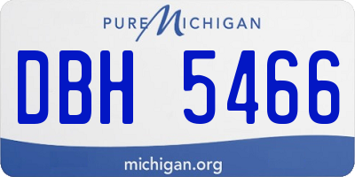 MI license plate DBH5466