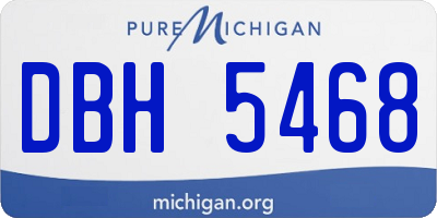MI license plate DBH5468