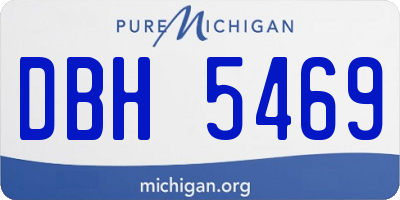 MI license plate DBH5469