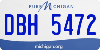 MI license plate DBH5472