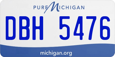 MI license plate DBH5476