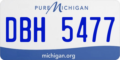 MI license plate DBH5477