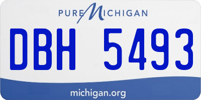MI license plate DBH5493