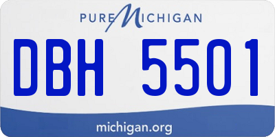MI license plate DBH5501