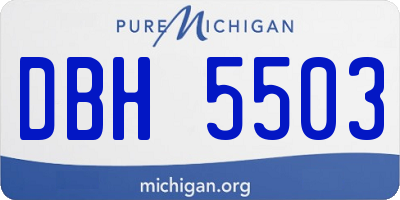 MI license plate DBH5503