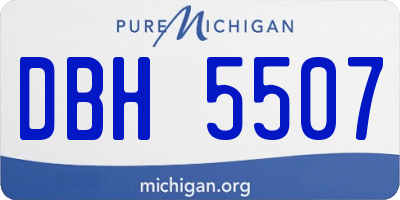 MI license plate DBH5507