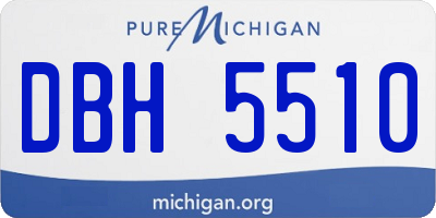 MI license plate DBH5510
