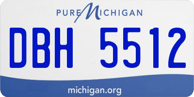 MI license plate DBH5512
