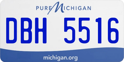 MI license plate DBH5516