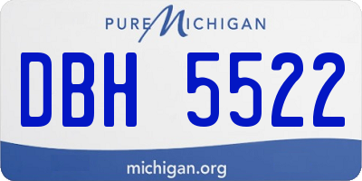 MI license plate DBH5522