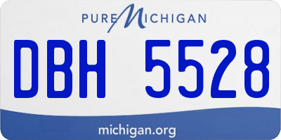 MI license plate DBH5528