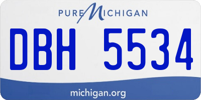 MI license plate DBH5534
