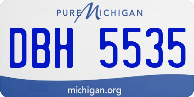 MI license plate DBH5535