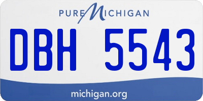 MI license plate DBH5543