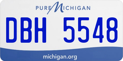MI license plate DBH5548