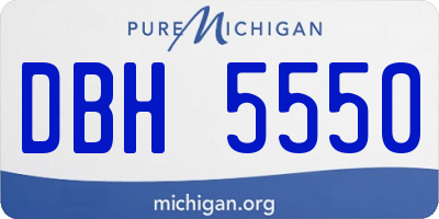 MI license plate DBH5550