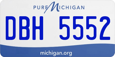 MI license plate DBH5552