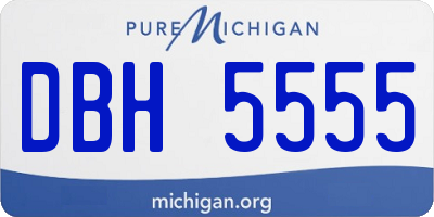 MI license plate DBH5555