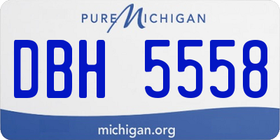 MI license plate DBH5558