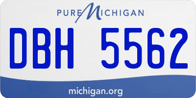 MI license plate DBH5562
