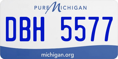 MI license plate DBH5577