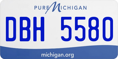 MI license plate DBH5580