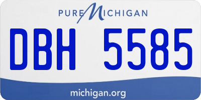 MI license plate DBH5585