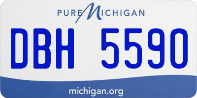 MI license plate DBH5590