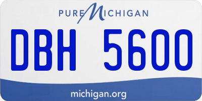 MI license plate DBH5600