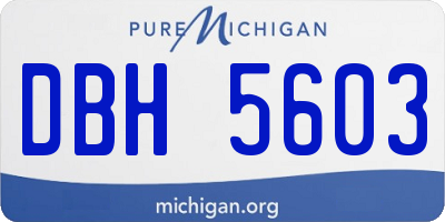 MI license plate DBH5603