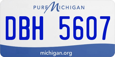 MI license plate DBH5607
