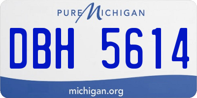 MI license plate DBH5614