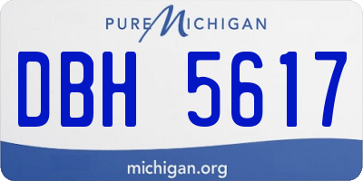 MI license plate DBH5617