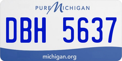 MI license plate DBH5637