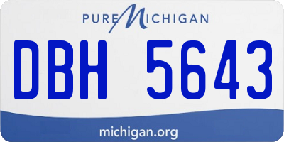 MI license plate DBH5643