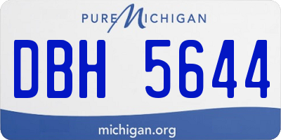 MI license plate DBH5644