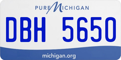 MI license plate DBH5650