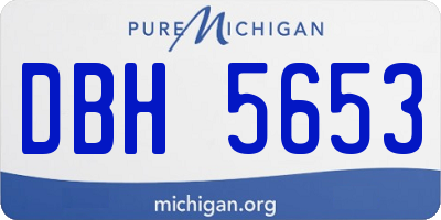 MI license plate DBH5653