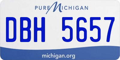 MI license plate DBH5657