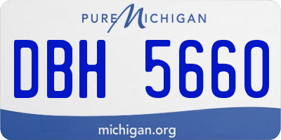 MI license plate DBH5660