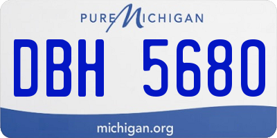 MI license plate DBH5680