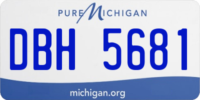 MI license plate DBH5681