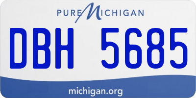 MI license plate DBH5685