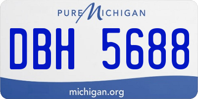 MI license plate DBH5688