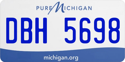 MI license plate DBH5698