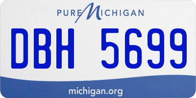 MI license plate DBH5699