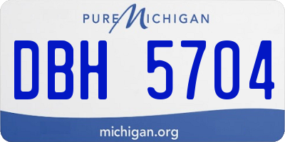 MI license plate DBH5704